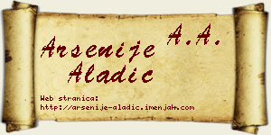 Arsenije Aladić vizit kartica